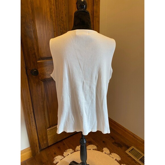 Sag Harbor Blouse Size 1X Top Sleeveless Rounded Neckine Stretch Stylish Dressy - Picture 5 of 9